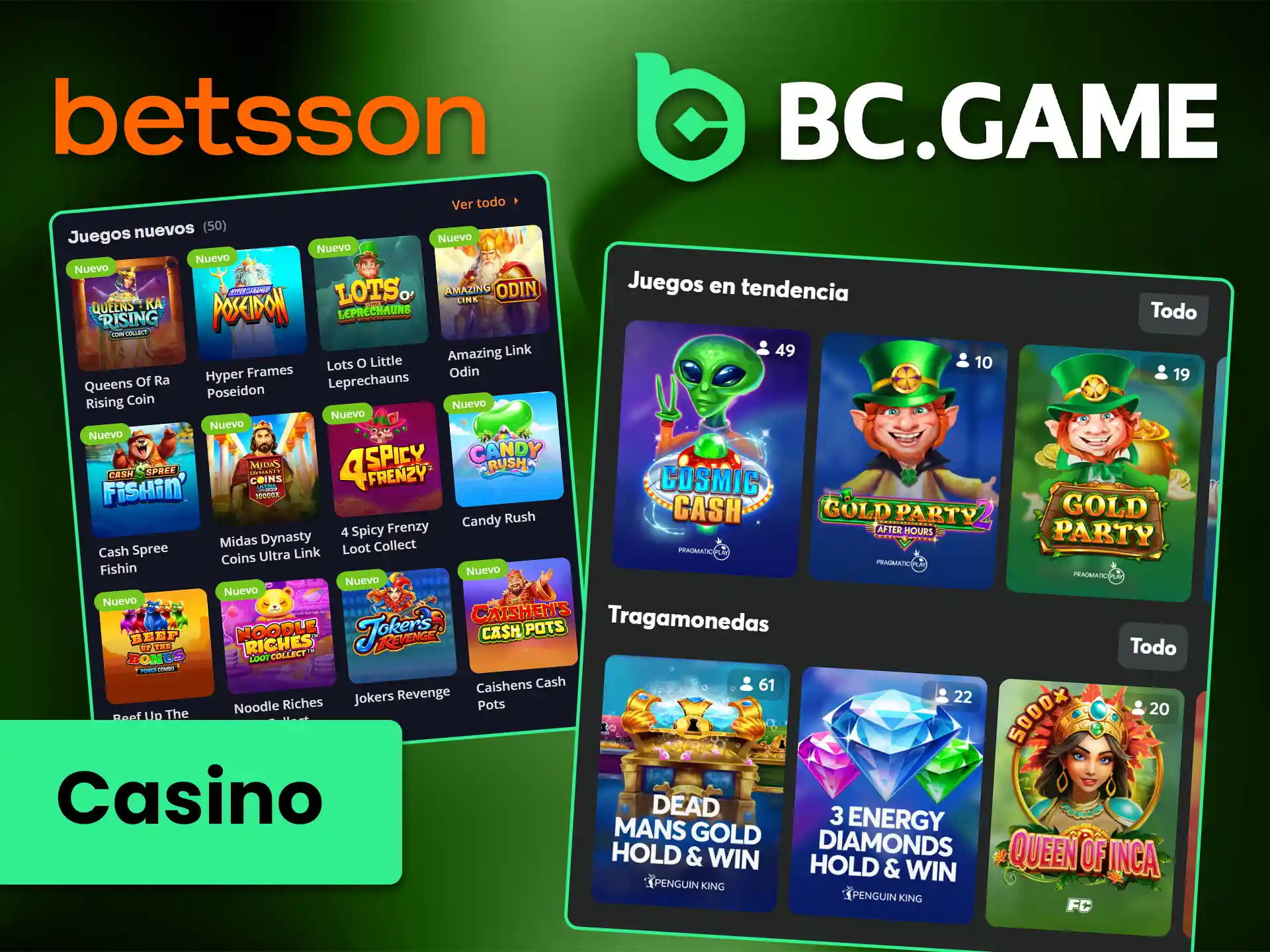 Conoce los juegos exclusivos de BC Game o Betsson.
