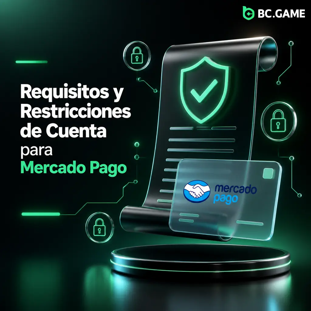 Requisitos de BC.Game para usar Mercado Pago: DNI vigente, cuenta a tu nombre, verificación KYC y rollover mínimo de 40x.