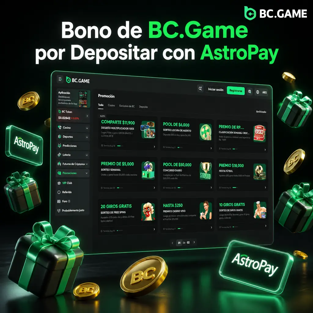 Bono de bienvenida BC.Game hasta 1080% en 4 depósitos con AstroPay, giros gratis y rollover de 35x en 7 días