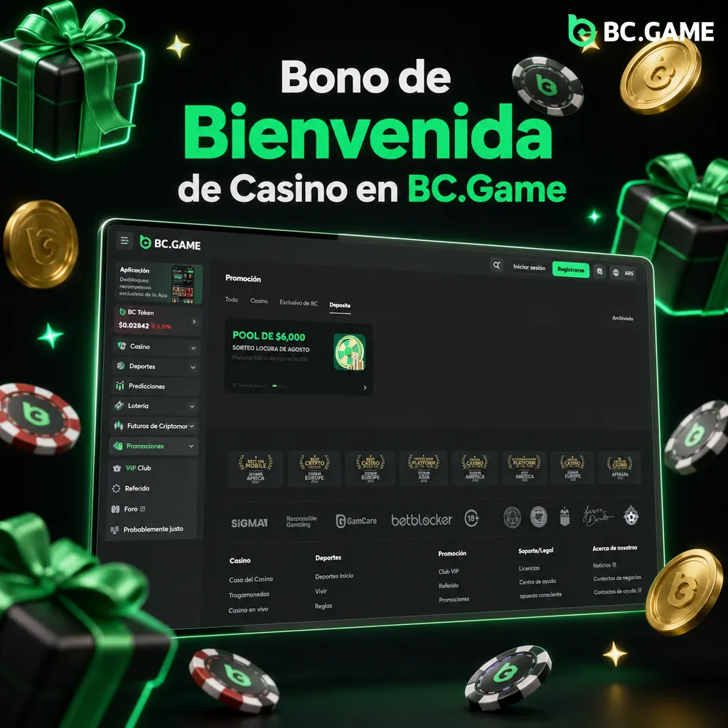 Bono de bienvenida de BC.Game con hasta 1080% en los primeros 4 depósitos y giros gratis para nuevos jugadores.