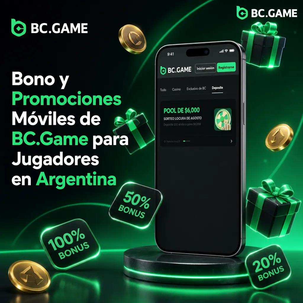 Bono de bienvenida BC.Game Argentina: hasta 1080% en 4 depósitos para casino y apuestas deportivas móviles.