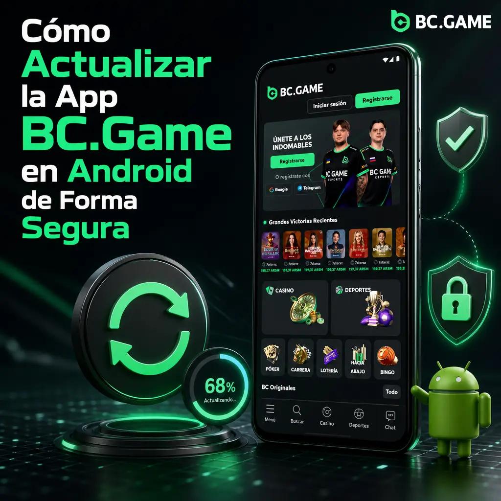 Pasos para actualizar la app BC.Game en Android de forma segura, descargando e instalando el APK más reciente