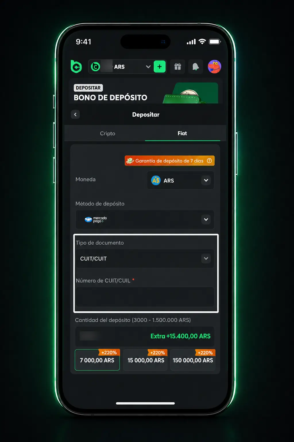 Pasos para depositar con AstroPay en BC.Game desde celular o PC, en pesos argentinos, de forma rápida y segura.