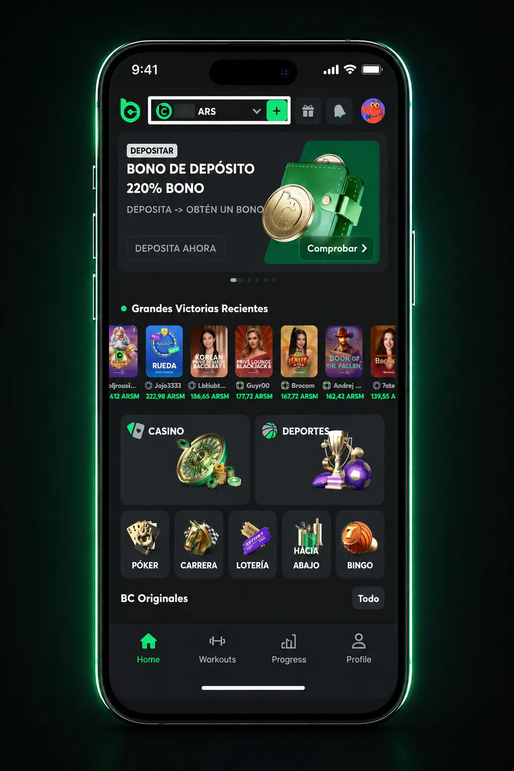 Pasos para depositar con AstroPay en BC.Game: seleccioná el método, ingresá el monto en pesos y confirmá con tu tarjeta.
