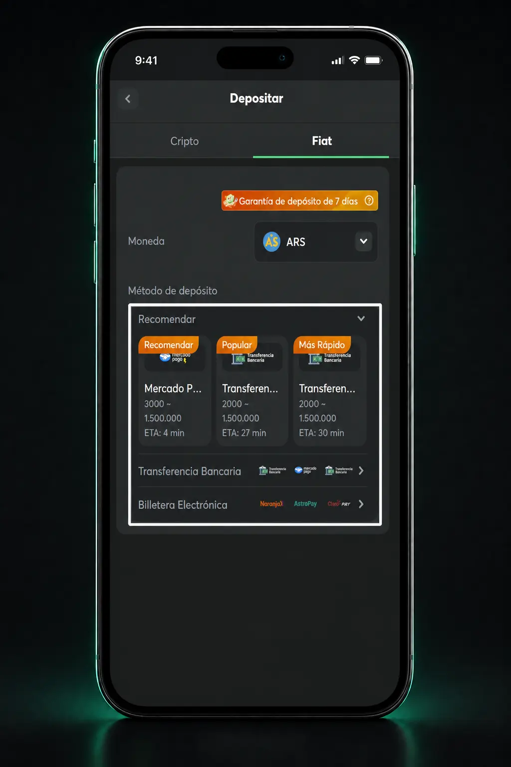 Pasos para depositar con Claro Pay en BC.Game: elegí la opción, ingresá el monto y confirmá desde tu wallet en minutos.