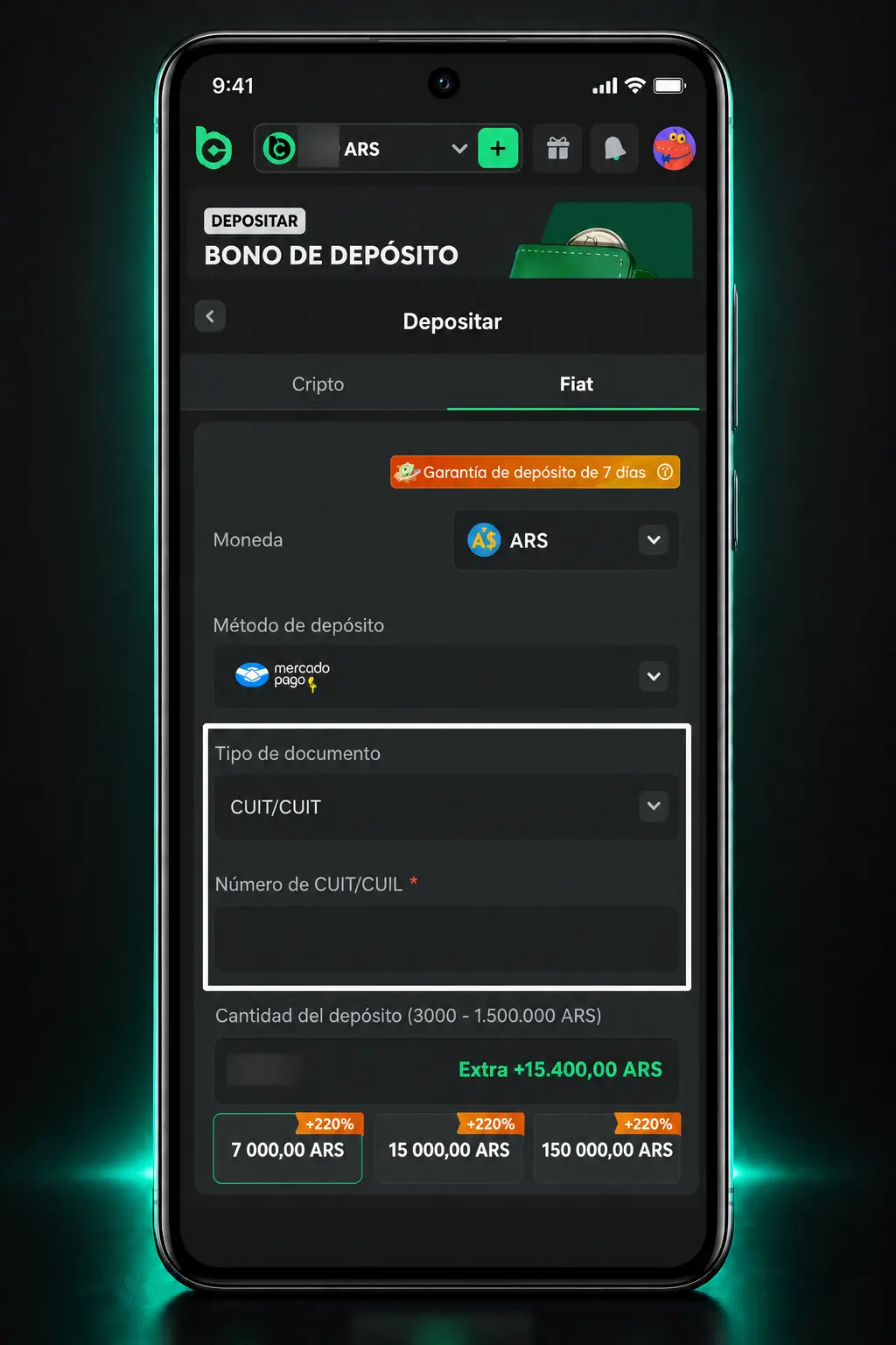 Pasos para depositar con Naranja X en BC.Game y acreditar saldo de forma instantánea desde la app