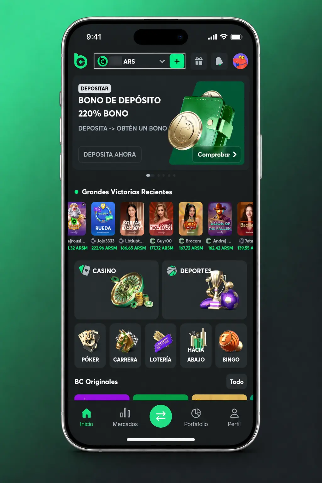 Pasos para depositar en BC.Game desde Argentina usando métodos de pago locales o criptomonedas disponibles.