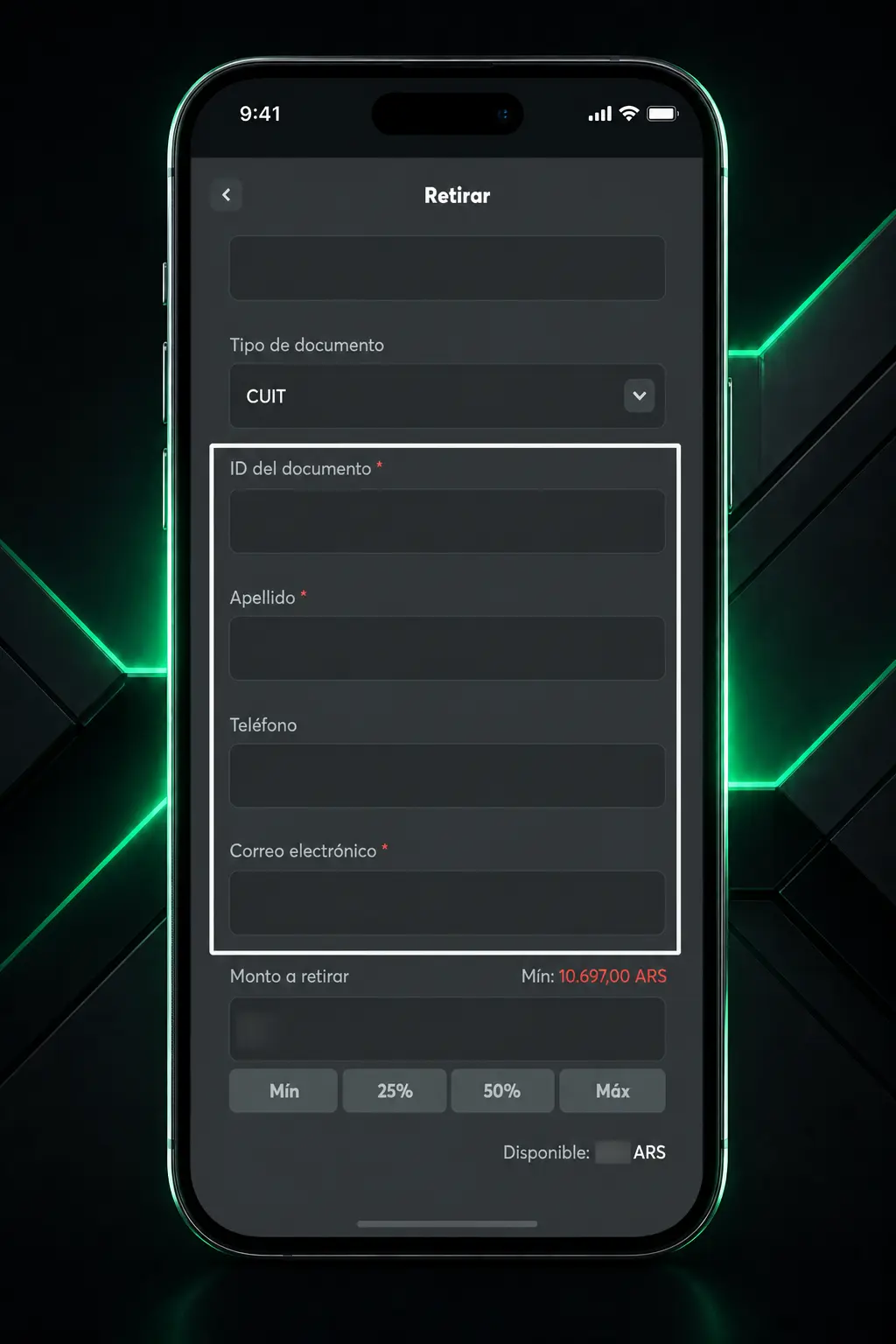 Captura de pantalla mostrando cómo retirar ganancias en ETH (ERC20) desde BC.Game paso a paso