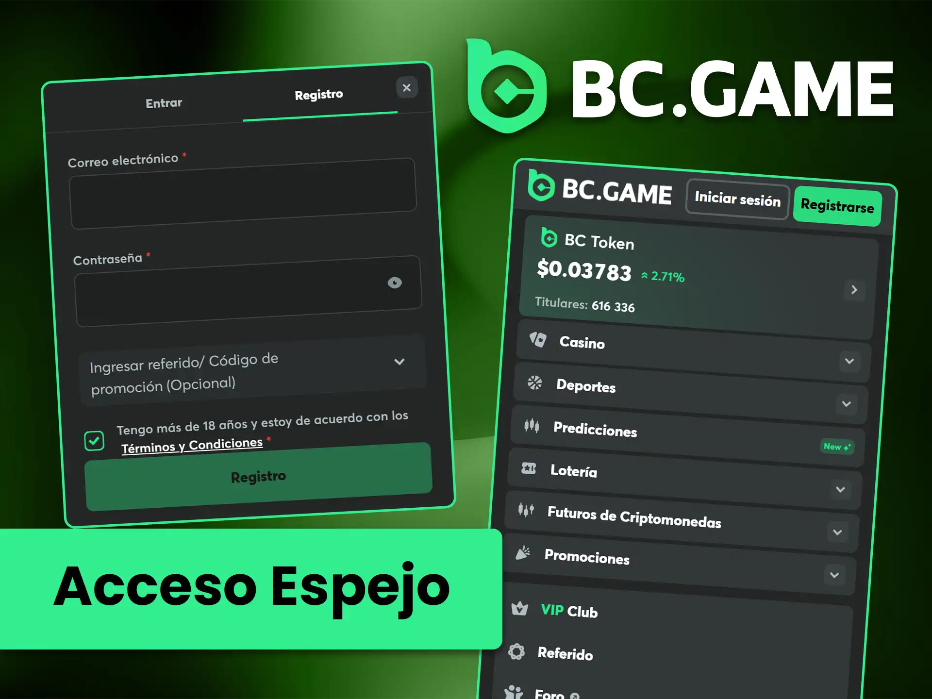Descubre cómo utilizar el espejo de BC Game.