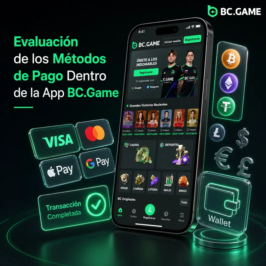 Métodos de pago en la app BC.Game: criptomonedas, Mercado Pago, Lemon Cash, Belo y AstroPay para usuarios en Argentina.
